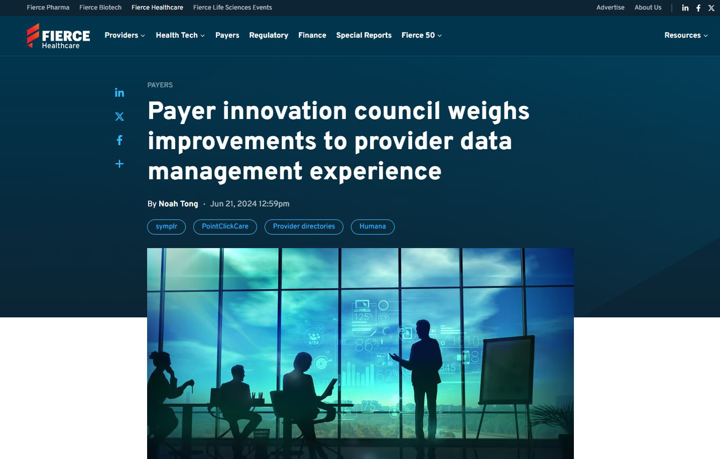 Preview of Fierce Healthcare's article