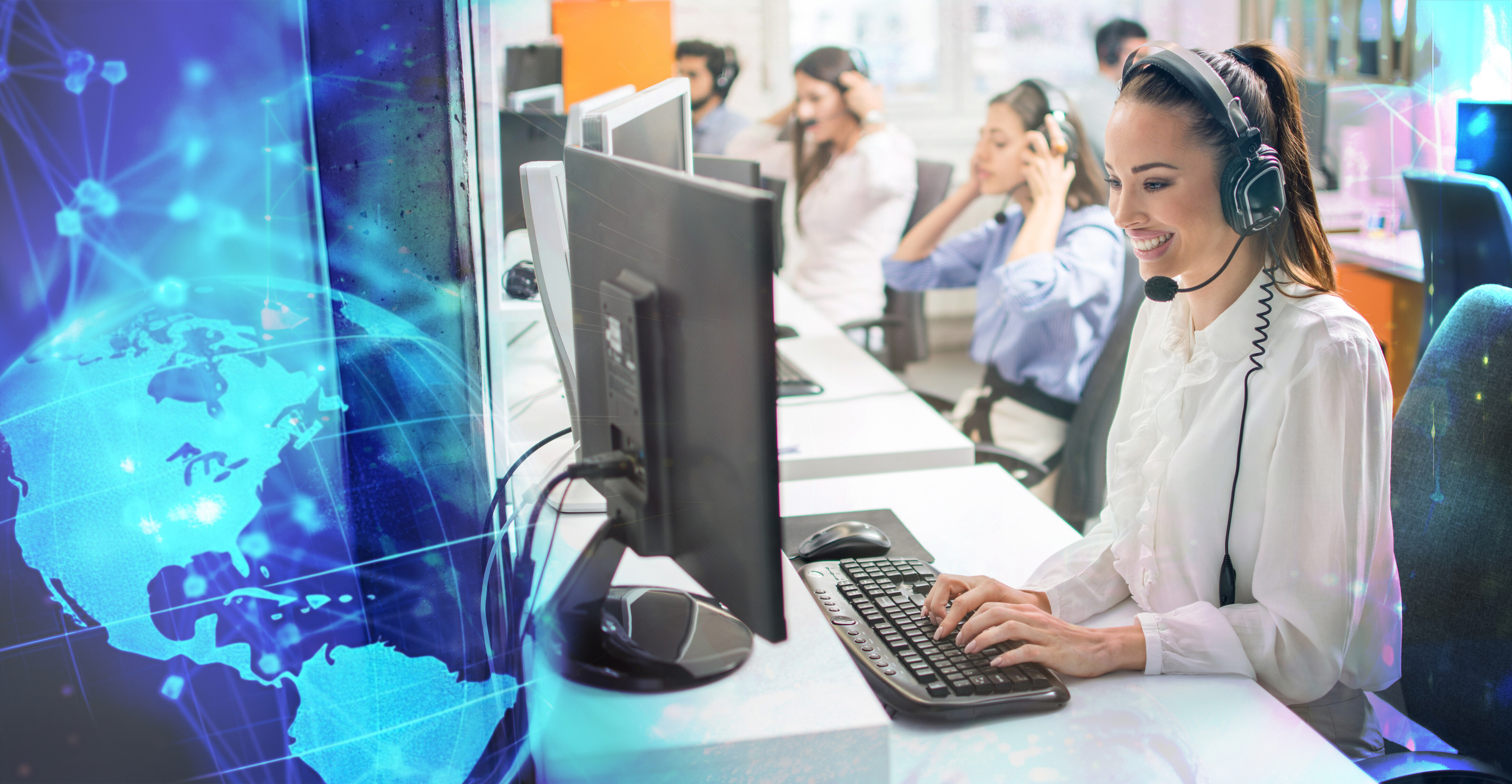 Operations Support Team assists clients in call center.